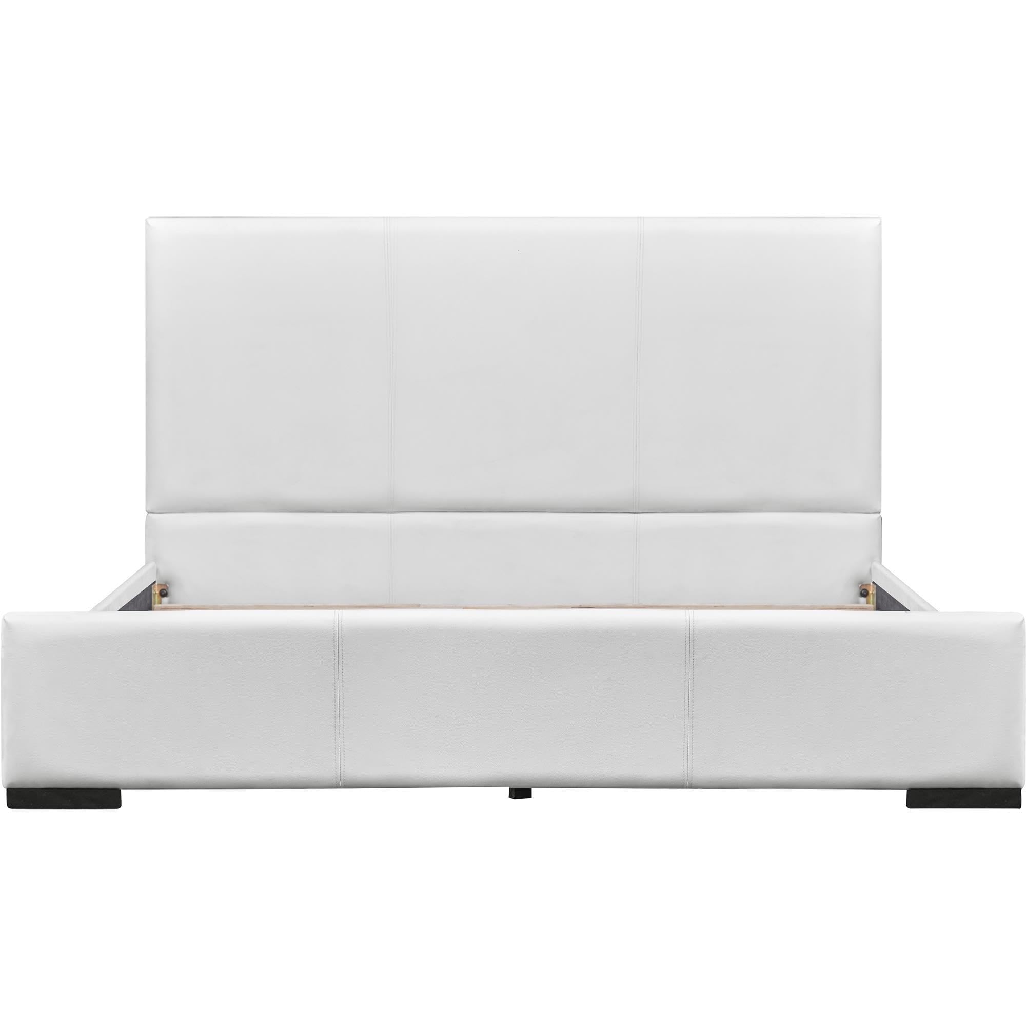 Abbey Platform Bed, White, King