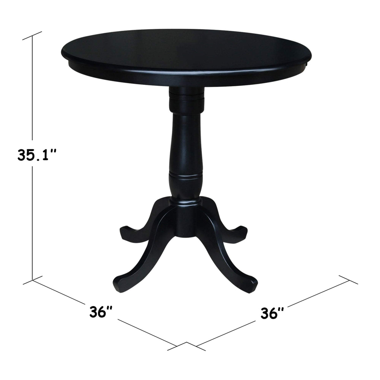 36-Inch Round by 36-Inch High Top Ped Table, Black/Cherry