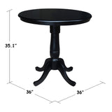 36-Inch Round by 36-Inch High Top Ped Table, Black/Cherry