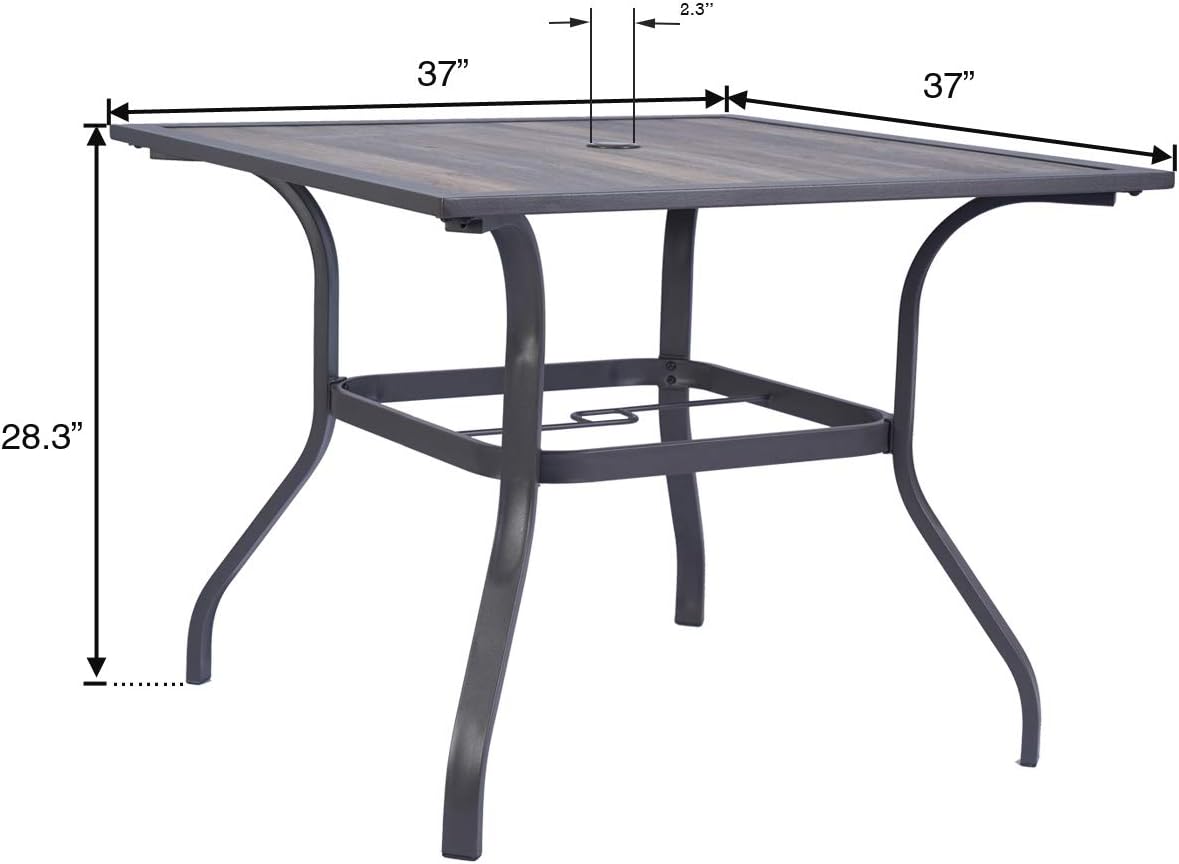 Coolmen Outdoor Patio Dining Furniture Table (37"x37" Table)