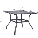 Coolmen Outdoor Patio Dining Furniture Table (37"x37" Table)