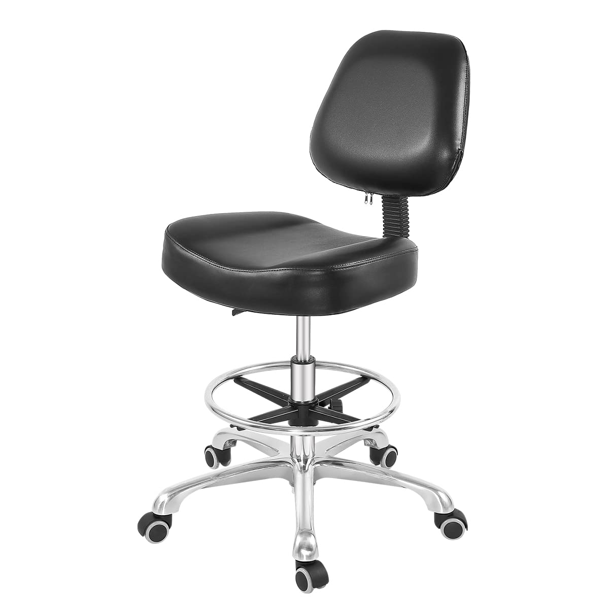 Drafting Chair with Wheels and Footrest - Heavy Duty Tall Office Stool