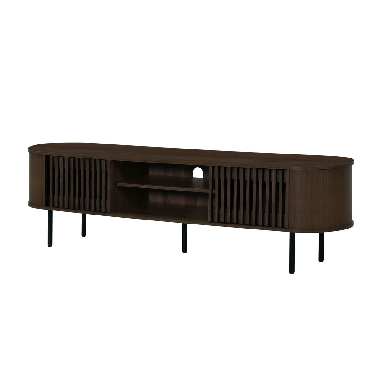 New Classic Furniture Brax Wood TV Console for TVs up to 82", Walnut