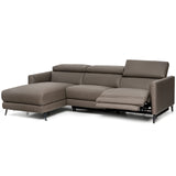 Upholstered Sectional Sofa Couch, with Chaise Lounge and Electric Power Recliner