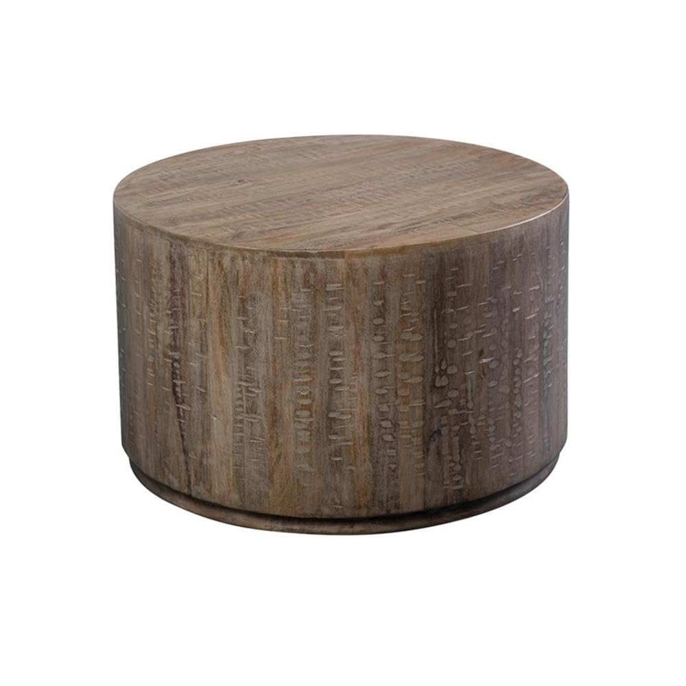 Drum Coffee Table, Round, Gray