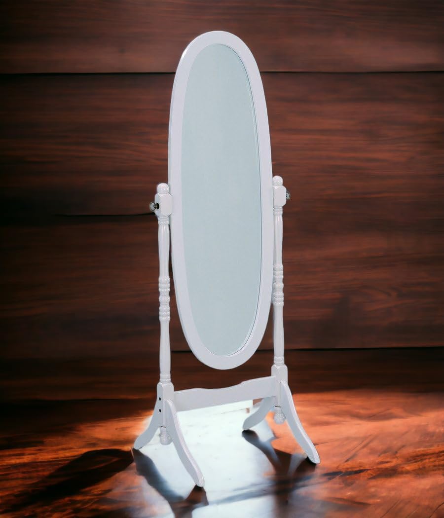Vintage Cheval Floor Mirror | Full-Length Wooden Standing Mirror with Adjustable Frame