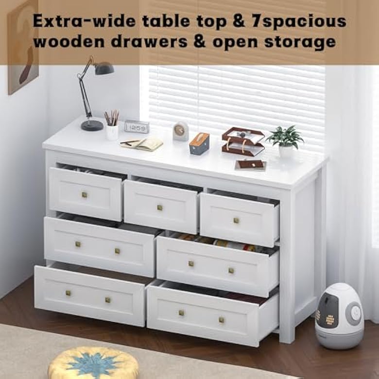 7-Drawer Dresser for Bedroom, Chest of Drawers with Ample Storage