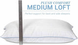 eLuxurySupply 4-Pack Premium Bed Pillows - Medium Density and Medium Loft Ideal for Back and Side Sleepers - 100% Cotton Casing - 20"X28" Standard/Queen Size