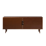 Genia Mid-Century Modern Solid Wood Stand for TVs up to 65 Inches, Walnut