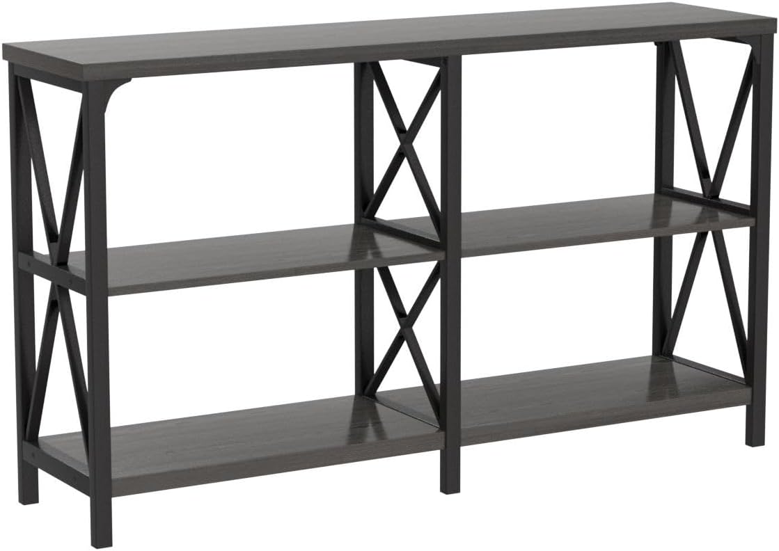 Industrial Console Table, Rustic Wood and Metal Sofa Table, Hallway Entry Table