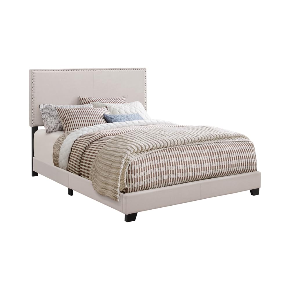 Boyd Transitional Fabric Upholstered Twin Size Panel Bed Frame 50-inch Headboard
