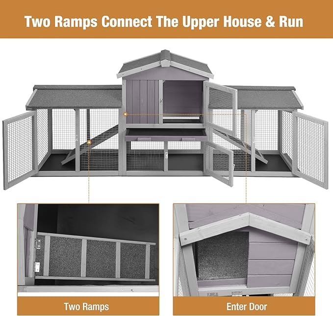 Indoor Rabbit Hutch Outdoor Chicken Coop with PVC Bottom Layer