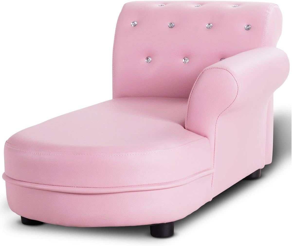 Couch, 2 in 1 Princess Double Seat Children's Sofa w/PU Leather Surface, Toddler Armrest