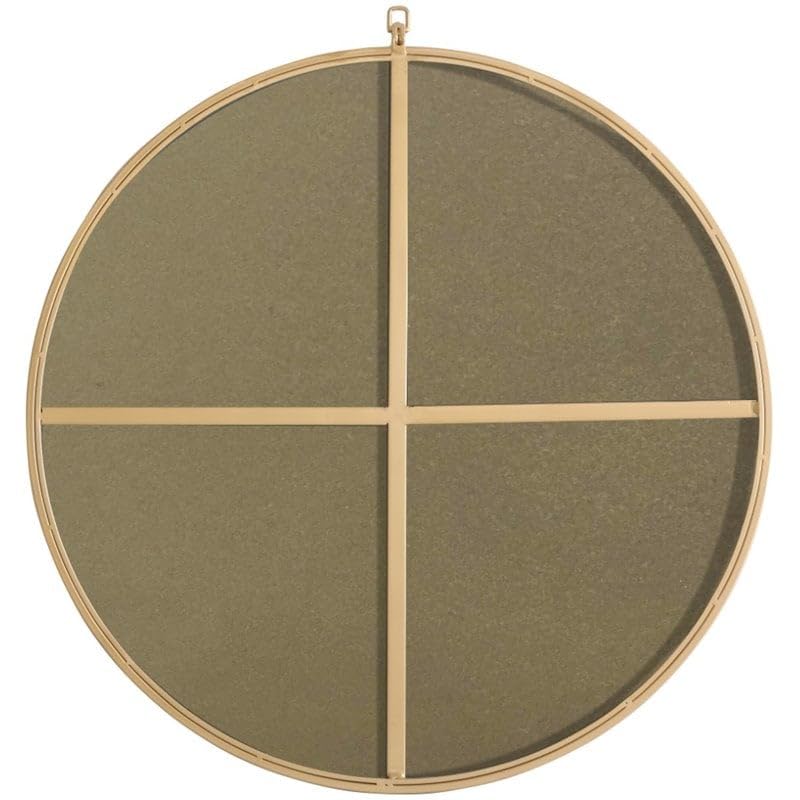 32" Contemporary Metal Frame Hooked Mirror in Brass