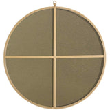 32" Contemporary Metal Frame Hooked Mirror in Brass