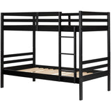 Row Contemporary Twin Over Twin Bunk Bed in Matte Black