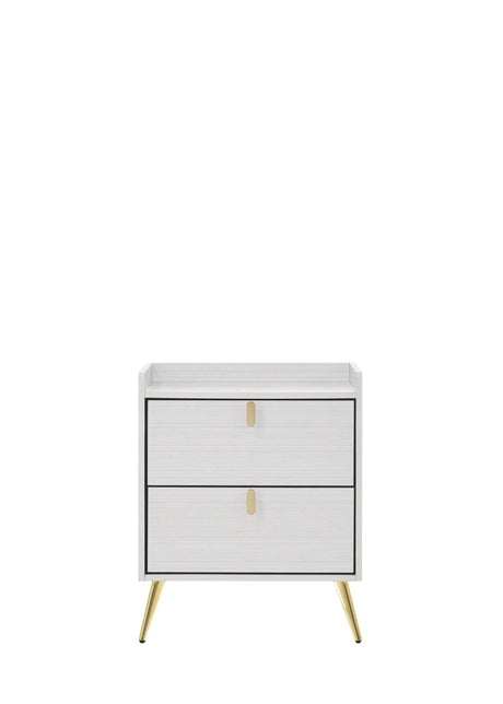 Zeena 2-Drawer Wooden Nightstand in White