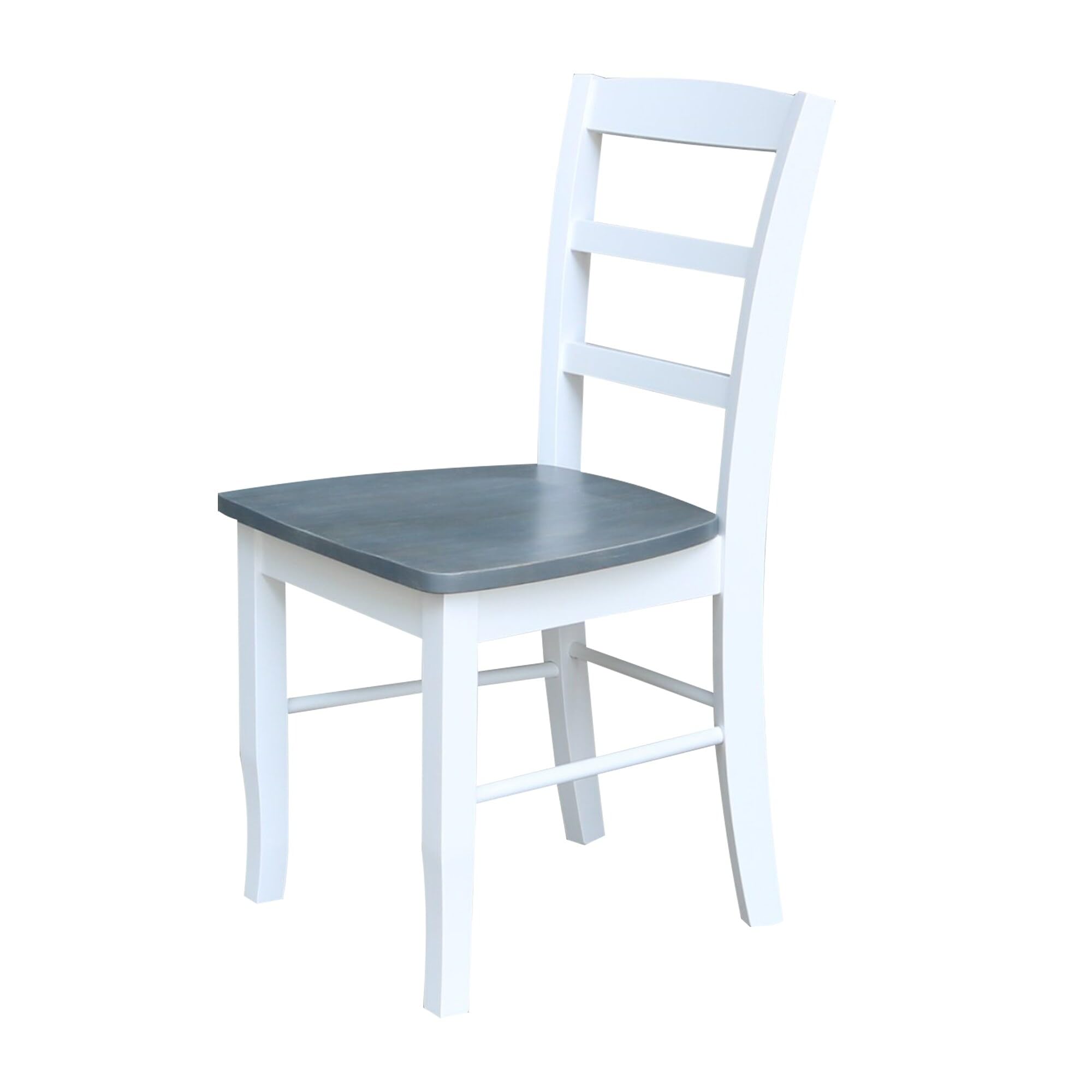 Concepts 36" Round Pedestal Dining 4 Table and chairs, White/Heather Gray
