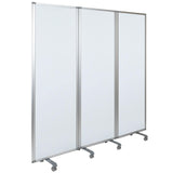 Raisley 3-Section Mobile Magnetic Whiteboard Partition for Classrooms or Offices