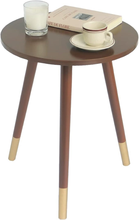 Round End Table, Black Side Table Modern Home Decor Small Accent Table