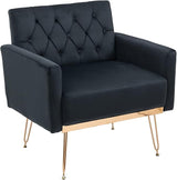 Chairs for Bedrooms, Vanity Chair for Makeup Room, with Back Gold Legs, Velvet Club