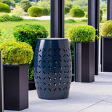 Christopher Knight Home Lilac Outdoor 12" Iron Side Table, Dark Blue - Bircata