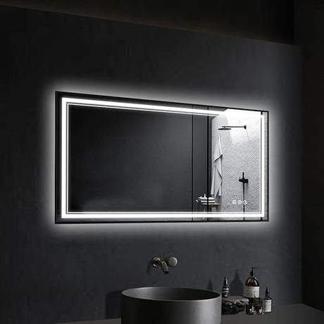 LED Bathroom Mirror 36" x 36", Frameless, Front and Backlight, Motion Sensor, Shatter-Proof, Wall