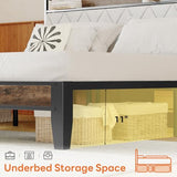 Queen Bed Frame with Storage Headboard & USB Charging Station
