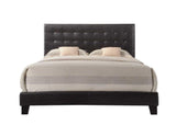 Masate Faux Leather Upholstered Queen Panel Bed in Espresso