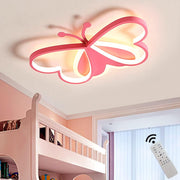 36W LED Ceiling Light - Pink Butterfly Flush Mount with Remote