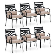 Patio Dining Chairs Set of 6, Outdoor Metal Armchairs, Outdoor Dining Chairs