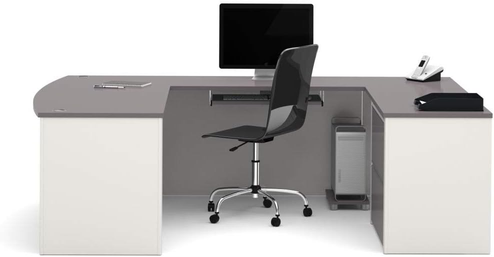 Connexion U-Shaped Executive Desk with Lateral File Cabinet, 72W, Slate/Sandstone