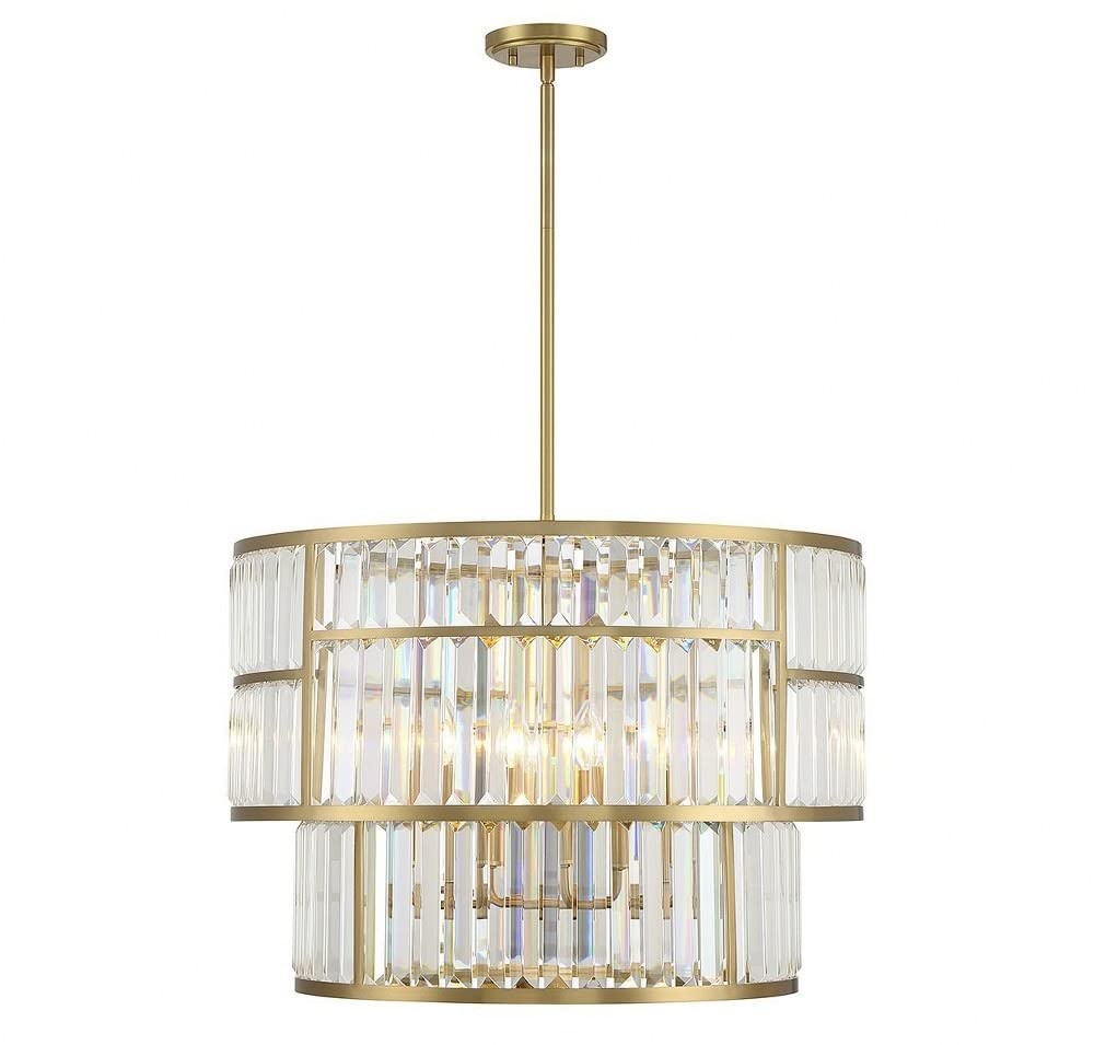 5 Light Pendant in Glam Style-19.25 Inches Tall and 26 Inches Wide-Warm Brass Finish
