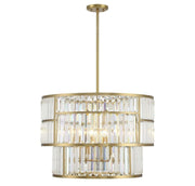 5 Light Pendant in Glam Style-19.25 Inches Tall and 26 Inches Wide-Warm Brass Finish