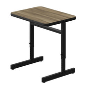 20"x27" Computer Desk, Height Adjustable (21"-29") Durable Colonial Hickory High Pressure Laminate Top, Classroom Workstation, Steel Frame, Tamper Resistant, Made in The USA