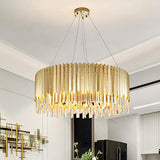 XINDAR 6 Lights Chandelier Light Fixture Luxury Crystal Pendant Lighting in Gold