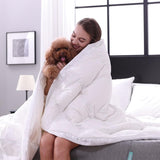 Lightweight Down Feather Fibers Blanket, Summer Cooling Down Feather Fibers Comforter Full/Queen Size