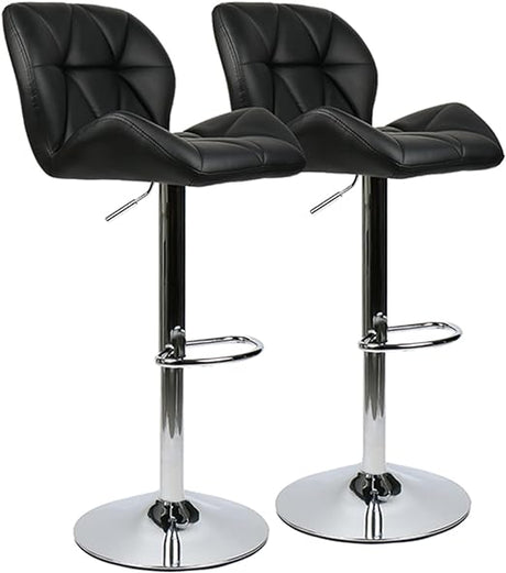 Bar Table Stool Set Of 3 – Adjustable Round Table Black and 2 Swivel Pub Stools Flannel