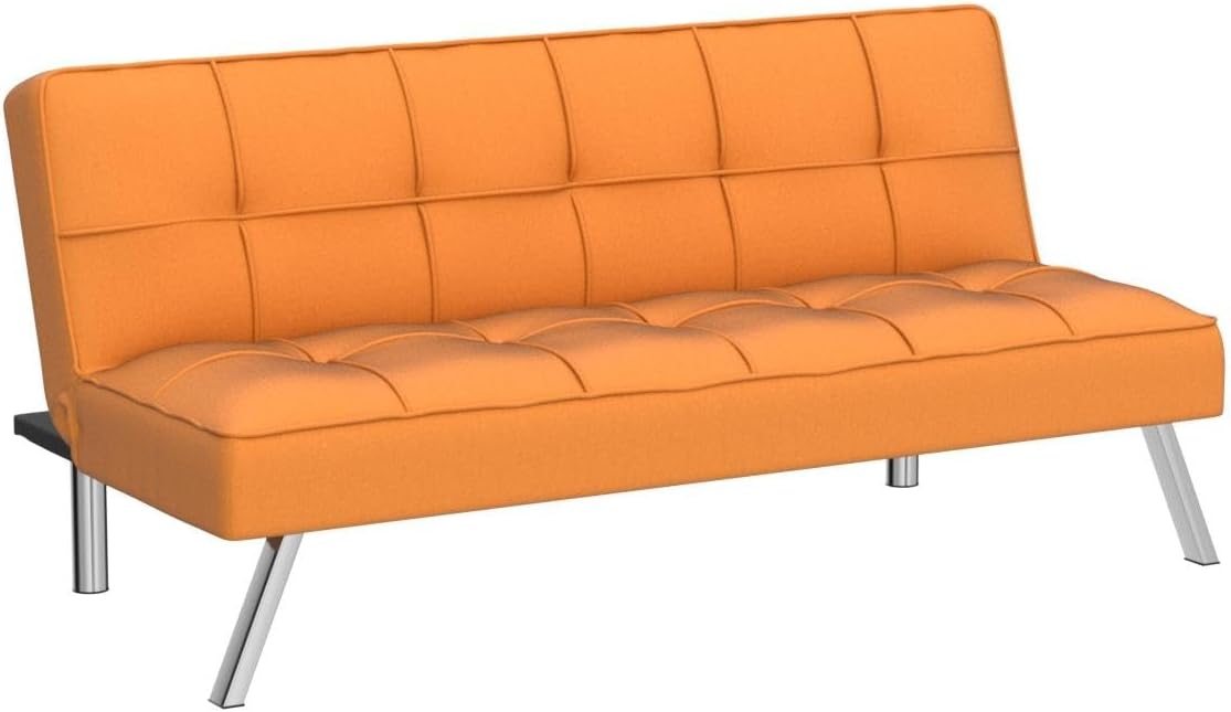 Madison Modern Futon Sofa Bed - Compact Design for Small Spaces - Convertible Futon