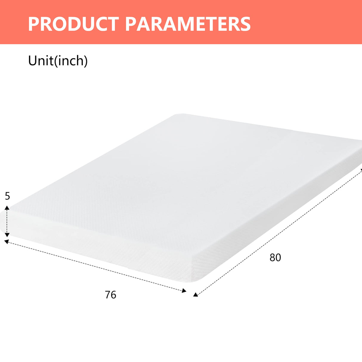 5 Inch Gel Memory Foam Mattress Medium-Firm Mattress for Pressure Relief