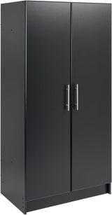 Elite 32" Storage Cabinet Closet, Black Storage Cabinet, Linen Cabinet