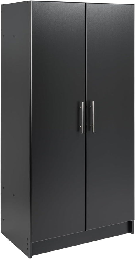 Elite 32" Storage Cabinet Closet, Black Storage Cabinet, Linen Cabinet