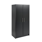 Elite 32" Storage Cabinet Closet, Black Storage Cabinet, Linen Cabinet