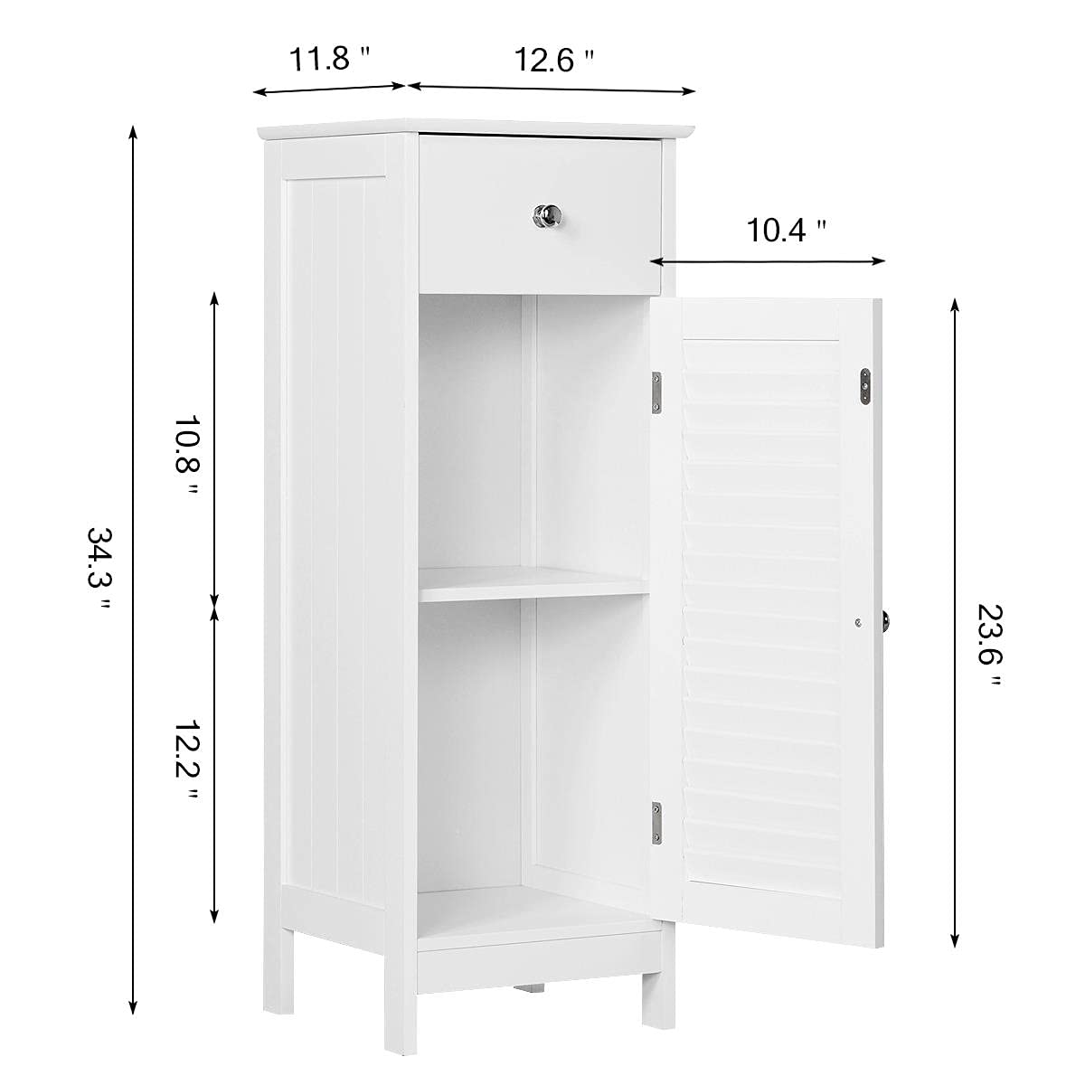 Bathroom Floor Storage Cabinet, Freestanding Side Table Storage Organizer Unit