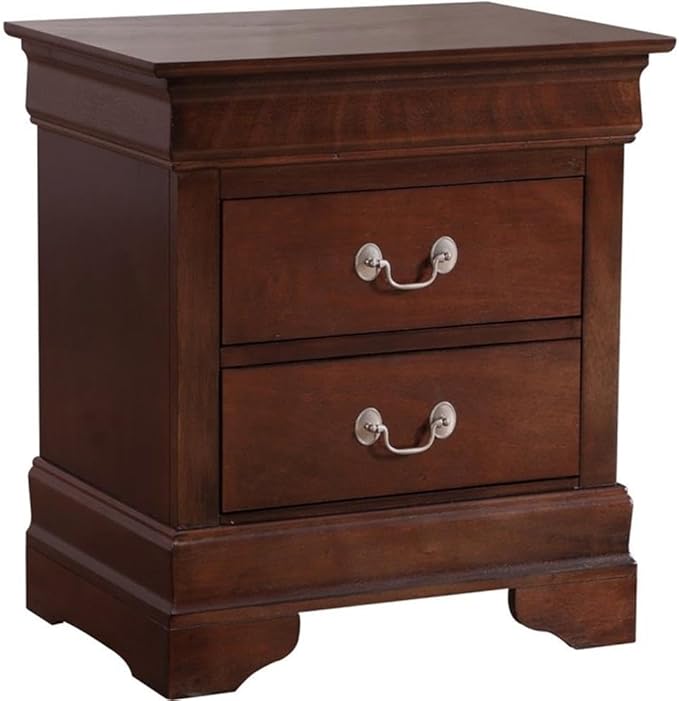 Louis Phillipe 2 Drawer Nightstand in Cherry