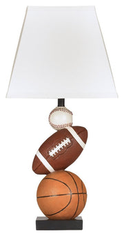 Youth Athletic Table Lamp - Baseball & Football Design 24"