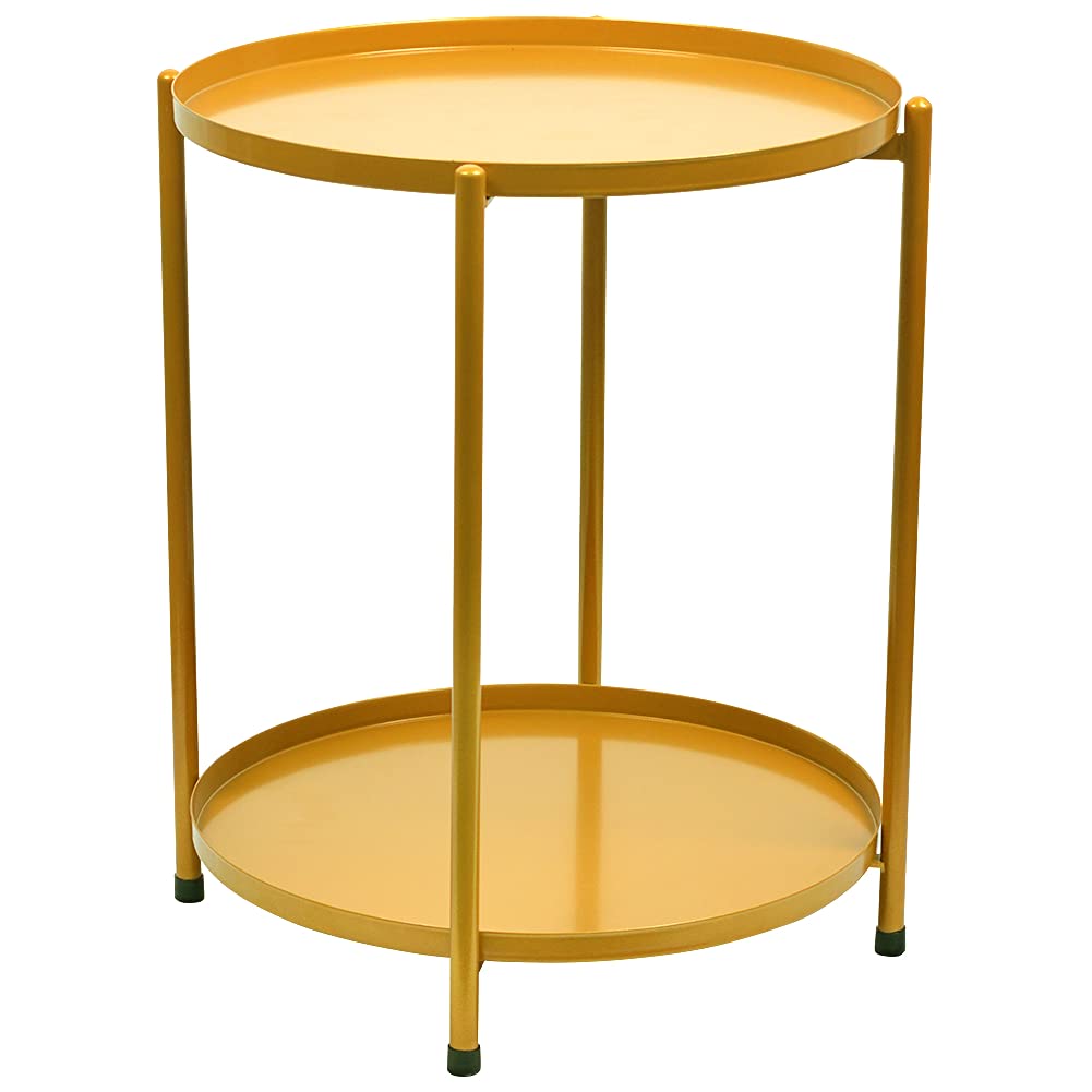 Table with Double Tier,Accent Side Table,Coffee End Table Night Stand for Living Room