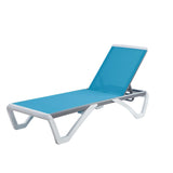 Patio Chaise Lounge Chair - Full Flat Alumium & Resin Legs, Outdoor Reclining