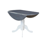 K05-42DP-C10-4 42 in. Dual Drop Leaf Table with 4 Splat Back Chairs-5 Piece Dining Set,