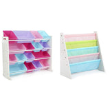 Toy Organizer (16 Bins) and Book Rack Storage Bookshelf (Pastel Collection)